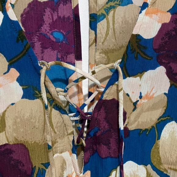 O'Neill Blue Floral Print Romper Playsuit Size Small - Picture 5 of 10